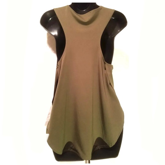 Energie Lark Olive Green Laser-cutout Tank Top Sz M - Picture 6 of 10